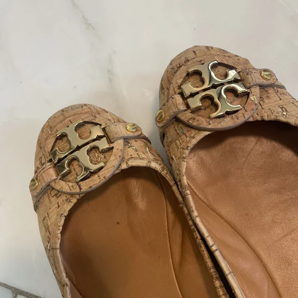 Tory Burch Reva Women's Cork And Leather Ballet Flat Women’s Size 8M - Picture 8 of 8